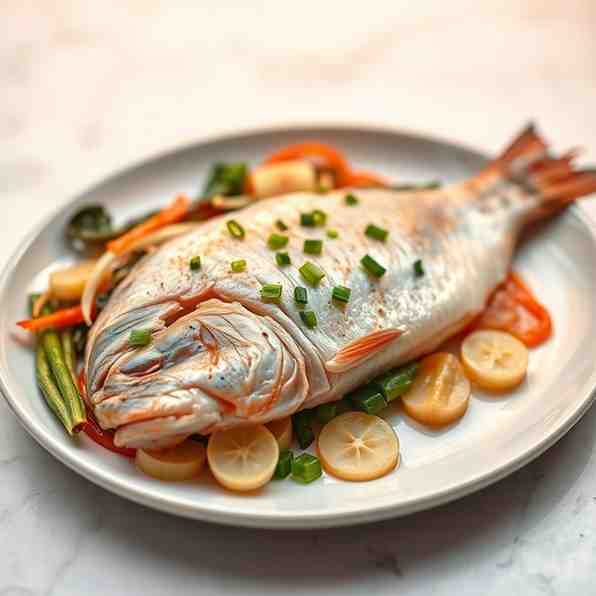 Healthy Ginger Steamed Fish - High Protein Dinner